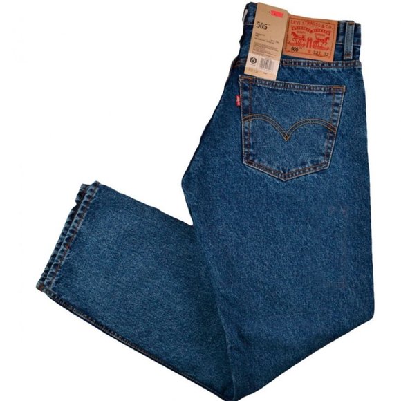 Levis 505 Regular Fit Jeans Straight Zip closure - Picture 1 of 4